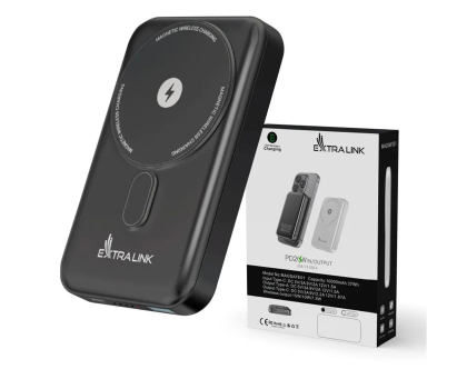 Powerbank ExtraLink MAGSAFE 10000MAH 38.5WH PD20W+15W USB-C USB-A GRAFITOWY